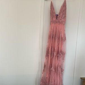 Morgan Formal Flocked Velvet Dress